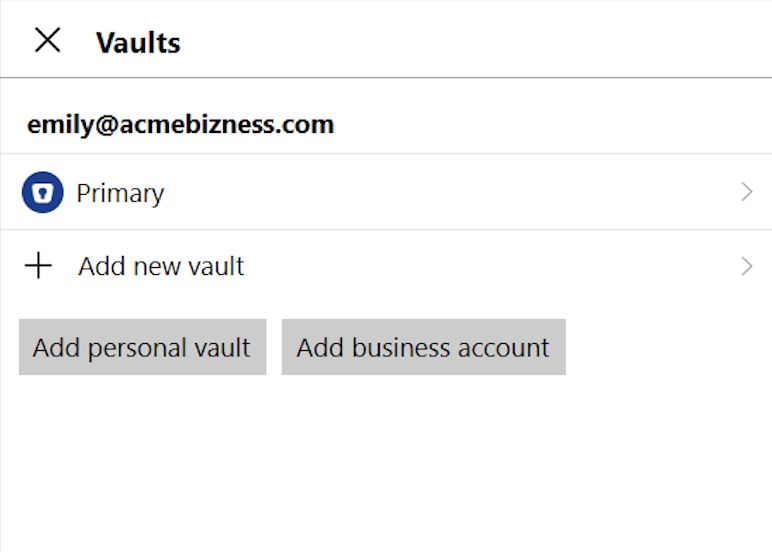 Vaults > Add Personal Vault